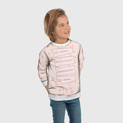 Свитшот детский Алла по-вертикали с розовым фоном, цвет: 3D-белый — фото 2