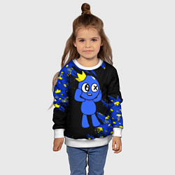 Свитшот детский Радужные друзья Синий, цвет: 3D-белый — фото 2