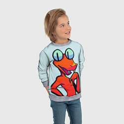 Свитшот детский Оранжевый - Радужные друзья, цвет: 3D-меланж — фото 2