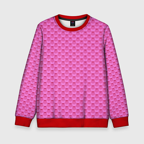 Детский свитшот Геометрический современный розовый однотонный узор / 3D-Красный – фото 1