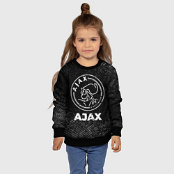 Свитшот детский Ajax с потертостями на темном фоне, цвет: 3D-черный — фото 2