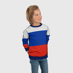 Свитшот детский Триколор - флаг России плетёный, цвет: 3D-синий — фото 2