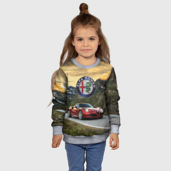 Свитшот детский Альфа - Ромео на горной дороге, цвет: 3D-меланж — фото 2