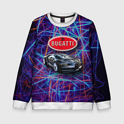 Свитшот детский Bugatti - Italy - мечта автомобилиста, цвет: 3D-белый