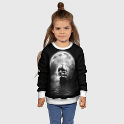 Свитшот детский Корабль в ночи, цвет: 3D-белый — фото 2