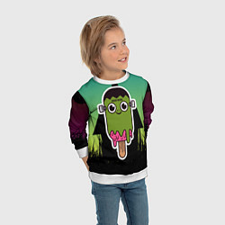 Свитшот детский Мороженое - зомби, цвет: 3D-белый — фото 2