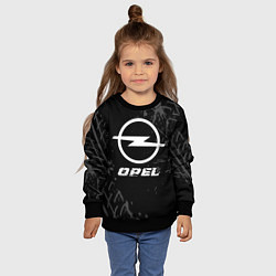 Свитшот детский Opel speed на темном фоне со следами шин, цвет: 3D-черный — фото 2