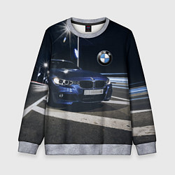 Свитшот детский BMW на ночной трассе, цвет: 3D-меланж