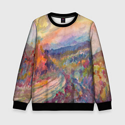 Детский свитшот Осенний пейзаж акварель