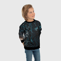 Свитшот детский Синий мрамор с прожилками, цвет: 3D-черный — фото 2
