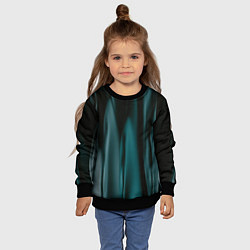 Свитшот детский Абстрактные волны в темноте, цвет: 3D-черный — фото 2