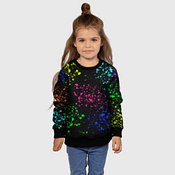 Свитшот детский Брызги неоновых красок, цвет: 3D-черный — фото 2
