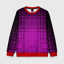 Свитшот детский Абстрактный мозаичный черно - пурпурный узор, цвет: 3D-красный