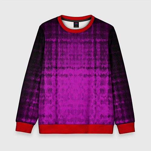 Детский свитшот Абстрактный мозаичный черно - пурпурный узор / 3D-Красный – фото 1