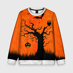 Свитшот детский Мрачное дерево, цвет: 3D-белый