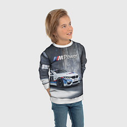 Свитшот детский BMW M4 GT4 - racing team - motorsport, цвет: 3D-белый — фото 2