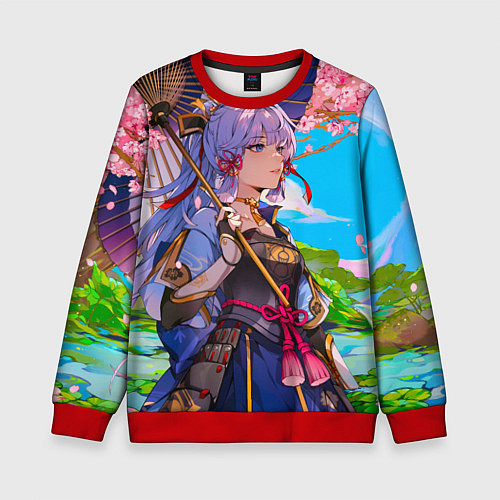 Детский свитшот Аяка с зонтиком / 3D-Красный – фото 1