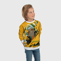 Свитшот детский Ребекка из Киберпанка, цвет: 3D-белый — фото 2