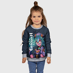 Свитшот детский Сахароза из Геншин, цвет: 3D-меланж — фото 2