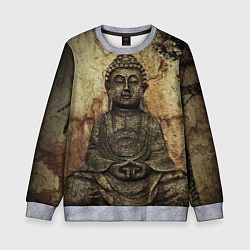 Свитшот детский Статуя Будды, цвет: 3D-меланж