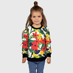 Свитшот детский Цветочный яркий паттерн, цвет: 3D-черный — фото 2