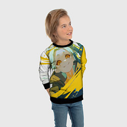 Свитшот детский Киберпанк: Бегущие по краю Ребекка, цвет: 3D-черный — фото 2