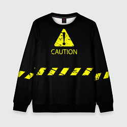 Свитшот детский CAUTION - Осторожно опасность, цвет: 3D-черный