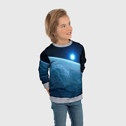 Свитшот детский Яркая звезда над горизонтом - космос, цвет: 3D-меланж — фото 2