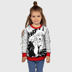 Свитшот детский Пауэр - Человек-бензопила, цвет: 3D-красный — фото 2