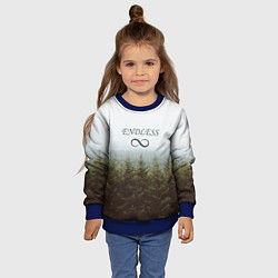 Свитшот детский Бесконечный лес, цвет: 3D-синий — фото 2