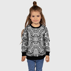 Свитшот детский Черно-белый ажурный кружевной узор, цвет: 3D-черный — фото 2