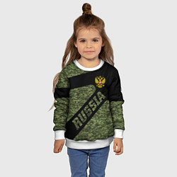 Свитшот детский Камуфляж - RUSSIA, цвет: 3D-белый — фото 2