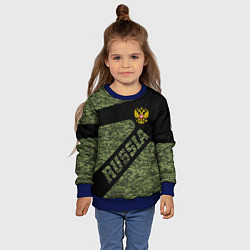 Свитшот детский Камуфляж - RUSSIA, цвет: 3D-синий — фото 2
