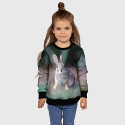 Свитшот детский Малыш кролик, цвет: 3D-черный — фото 2
