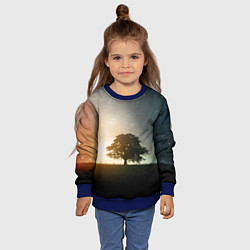Свитшот детский Раскидистое дерево на фоне звёздного неба, цвет: 3D-синий — фото 2