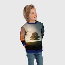 Свитшот детский Раскидистое дерево на фоне звёздного неба, цвет: 3D-синий — фото 2