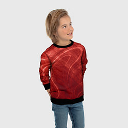Свитшот детский Текстура - Red wave, цвет: 3D-черный — фото 2