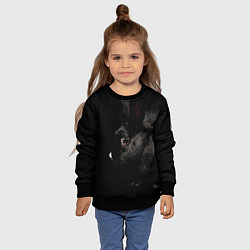 Свитшот детский Чёрный большой кролик, цвет: 3D-черный — фото 2