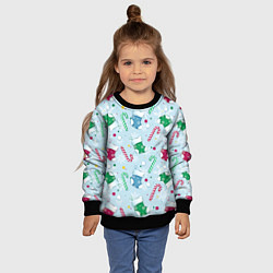 Свитшот детский Новогодний паттерн, цвет: 3D-черный — фото 2