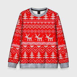 Детский свитшот Рождественский красный свитер с оленями