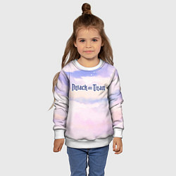 Свитшот детский Attack on Titan sky clouds, цвет: 3D-белый — фото 2
