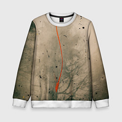 Свитшот детский Тёмное дерево, туман и краски, цвет: 3D-белый