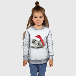 Свитшот детский Рождественский кролик - 2023, цвет: 3D-меланж — фото 2