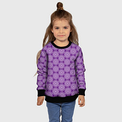 Свитшот детский Абстракция узор фиолетовый, цвет: 3D-черный — фото 2