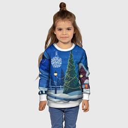 Свитшот детский Доброго нового года - праздничная елка, цвет: 3D-белый — фото 2