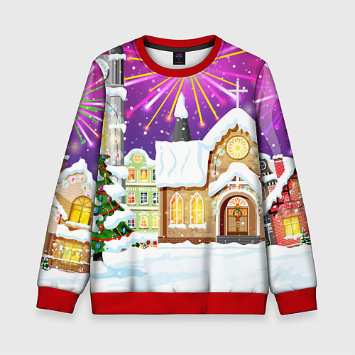 Детский свитшот Новогодний салют / 3D-Красный – фото 1