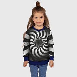 Свитшот детский Объёмная спираль - оптическая иллюзия, цвет: 3D-синий — фото 2