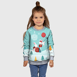 Свитшот детский Зайцы упаковывают подарки, цвет: 3D-меланж — фото 2