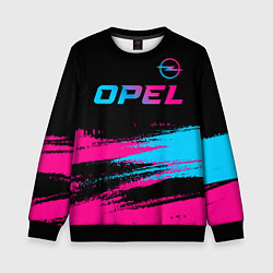 Свитшот детский Opel - neon gradient: символ сверху, цвет: 3D-черный