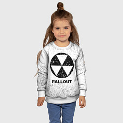 Свитшот детский Fallout с потертостями на светлом фоне, цвет: 3D-белый — фото 2